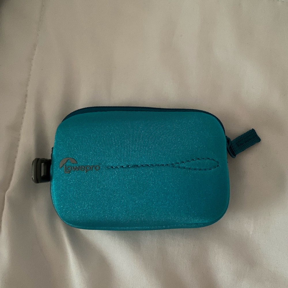 blue camera case vintage retro film camera